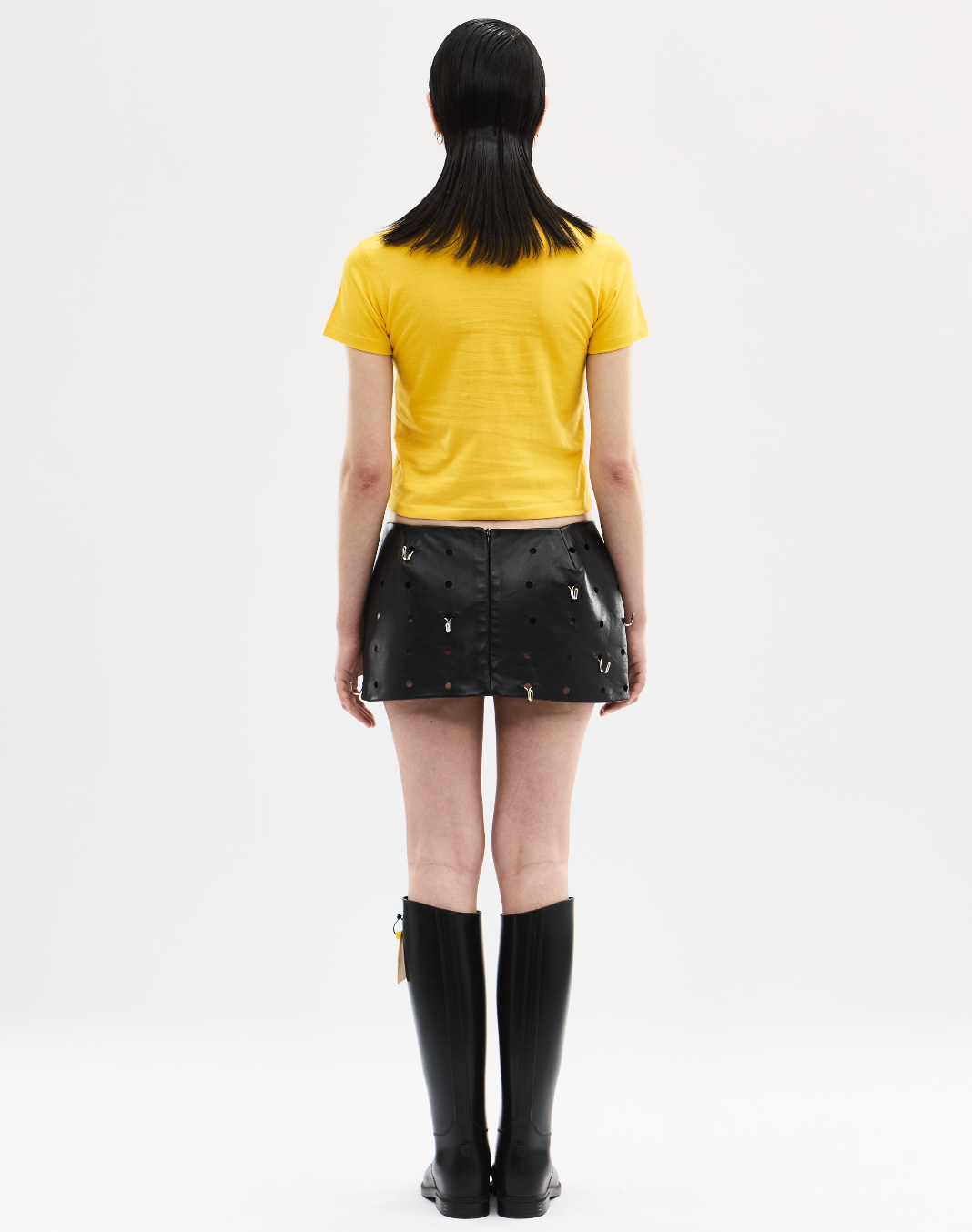 Leather Hook Mini Skirt