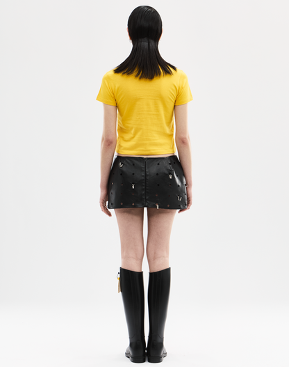 Leather Hook Mini Skirt