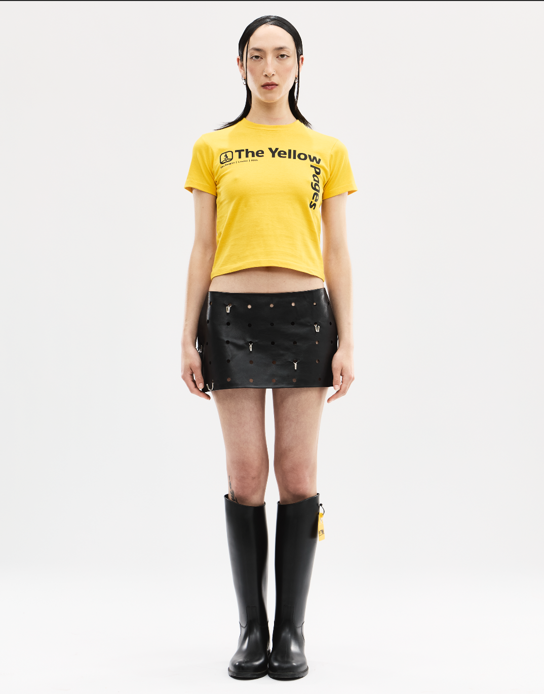Leather Hook Mini Skirt