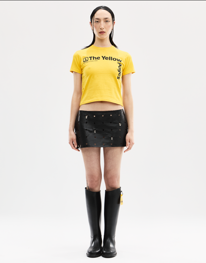 Leather Hook Mini Skirt