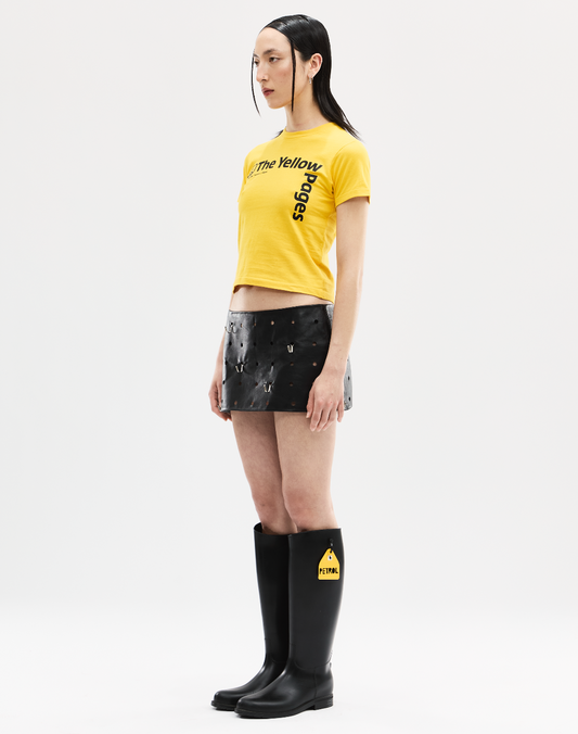Leather Hook Mini Skirt