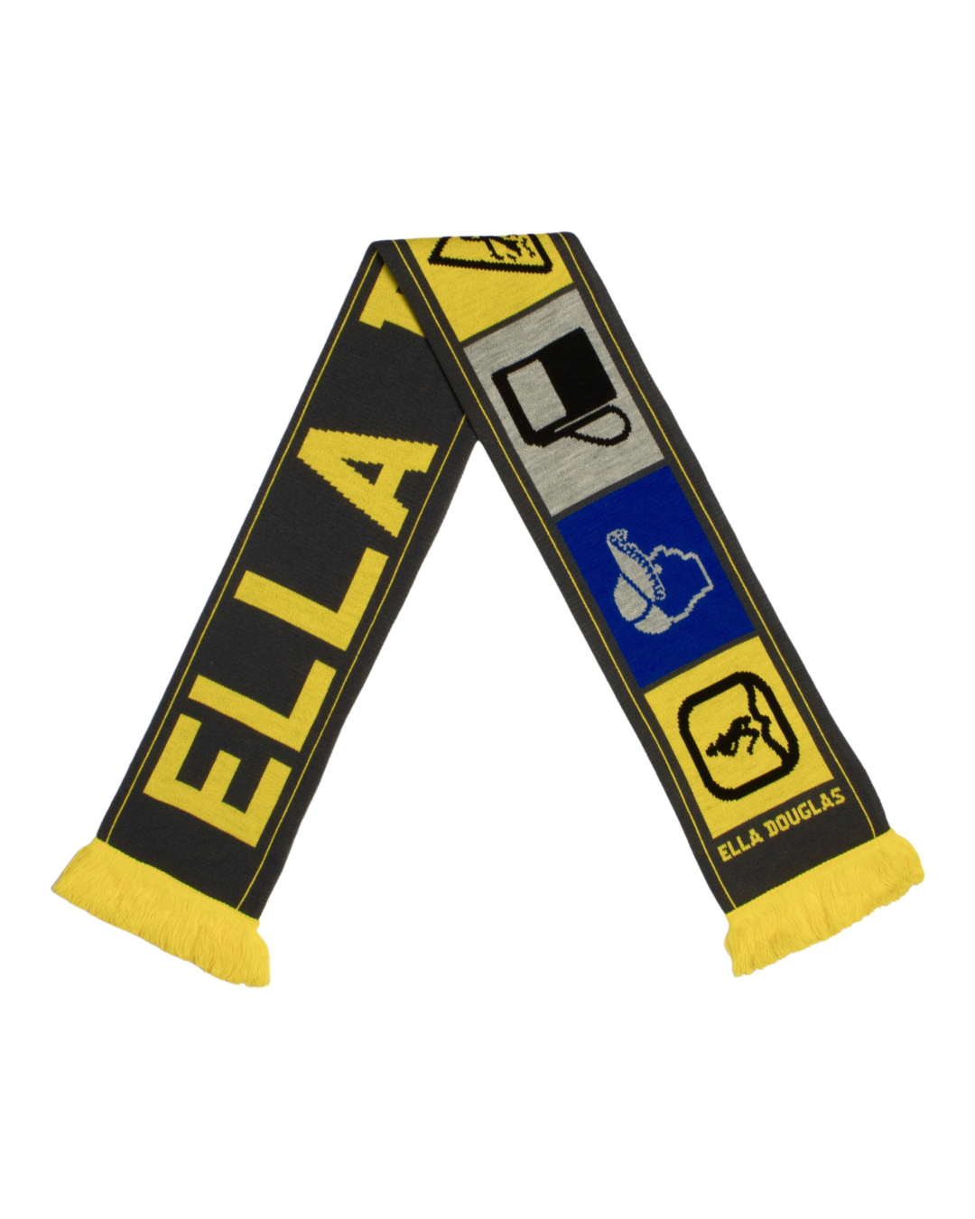 Scarf with safety symbols on a white background